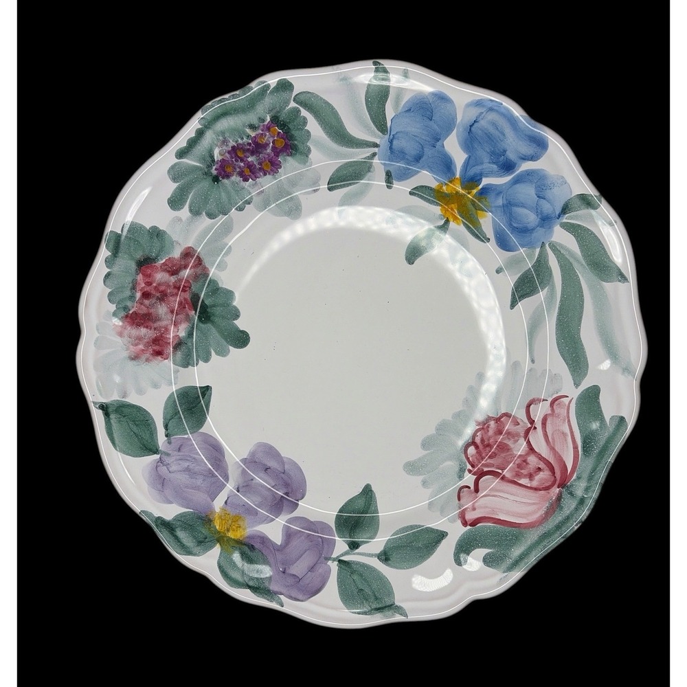Fortebraccio Ceramiche Italy Hand Painted‎ Flora 11" Dinner Plate Set of 3